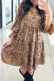 Tiered Leopard Print Mini Dress - Trendsi - Flyclothing LLC