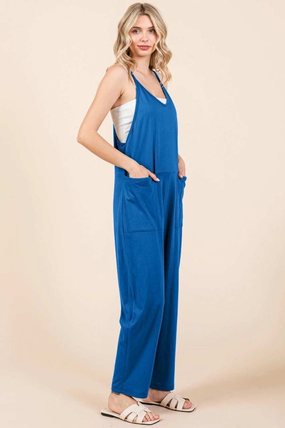 Culture Code Full Size Sleeveless Jumpsuit with Pockets - Trendsi - Flyclothing LLC