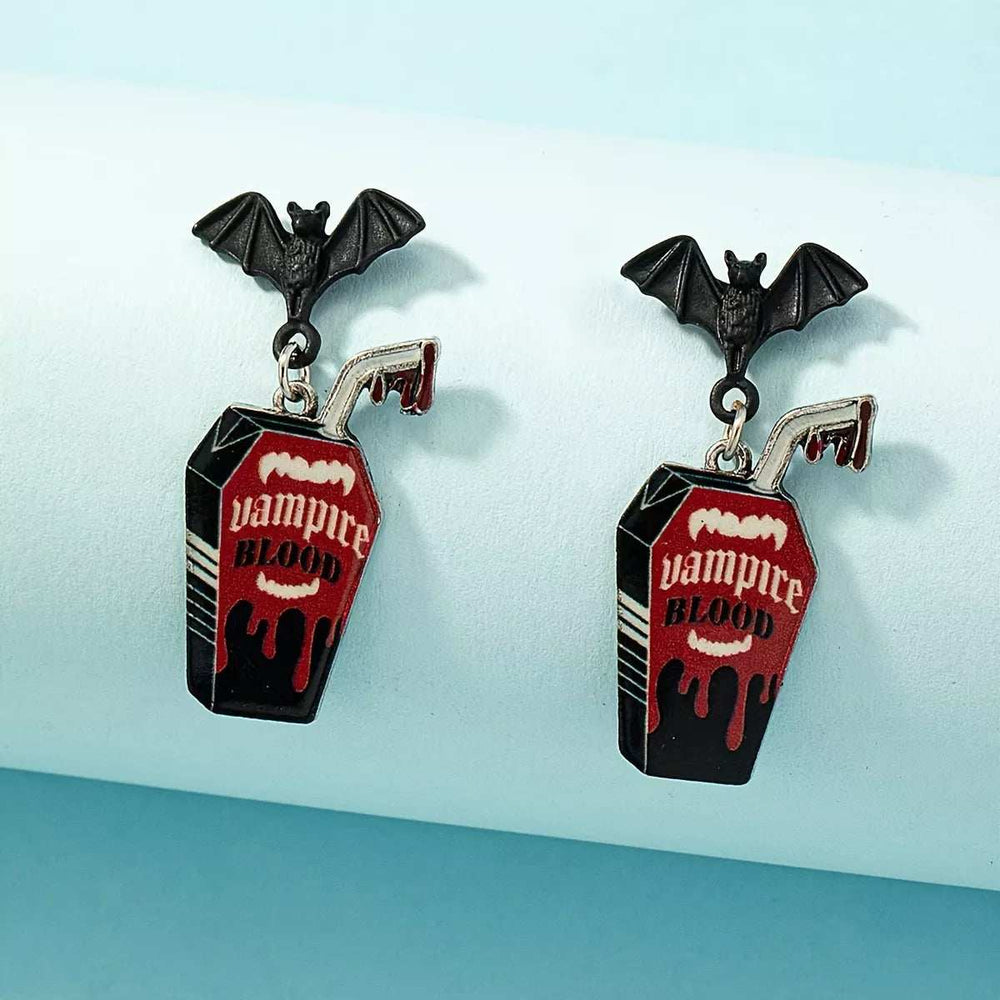 Halloween Gothic Vampire Coffin Bat Wing Drop Earrings - Trendsi - Flyclothing LLC