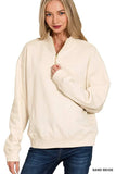 Zenana Fleece Half Zip Sweatshirt - Trendsi - Flyclothing LLC