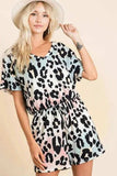 BiBi Gradation Leopard Soft Knit V-neck Romper - Trendsi - Flyclothing LLC