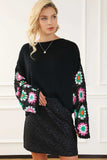 Crochet Round Neck Long Sleeve Knit Top - Trendsi - Flyclothing LLC