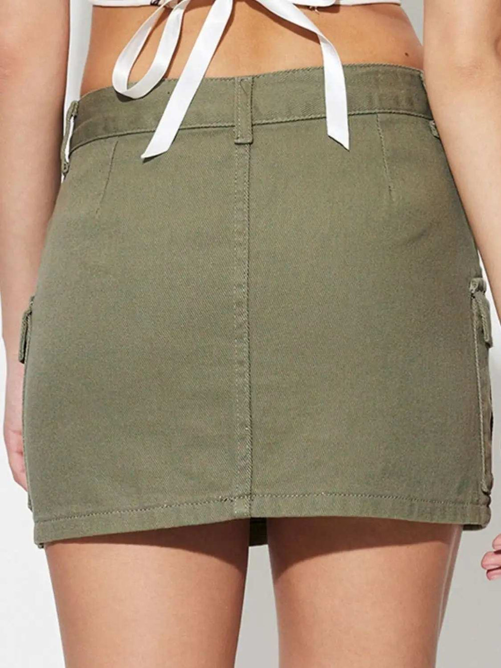 Pocketed Mini Denim Skirt - Trendsi - Flyclothing LLC