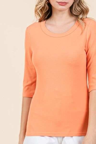 Mittoshop Round Neck Half Sleeve T-Shirt - Trendsi - Flyclothing LLC