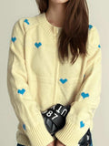 Heart Round Neck Zip Up Cardigan - Trendsi - Flyclothing LLC