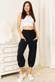 Shiny Decorative Button Cropped Pants - Trendsi - Flyclothing LLC