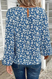 Printed Round Neck Balloon Sleeve Blouse - Trendsi - Flyclothing LLC