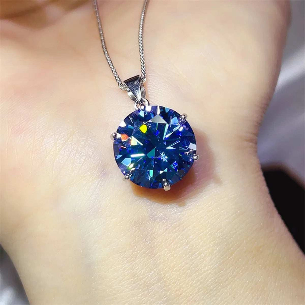 10 Carat Moissanite 925 Sterling Silver Ring and Necklace Set - Trendsi - Flyclothing LLC