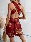 Crisscross Back Printed Romper - Trendsi - Flyclothing LLC