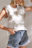 Oh Full Size Ruffled Round Neck Cap Sleeve Top - Trendsi - Flyclothing LLC