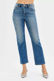RISEN Tummy Control High Rise Crop Straight Jeans - Trendsi - Flyclothing LLC