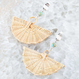 Fan of Rattan Blue Turquoise and Sterling Silver Earrings - Barse Jewelry - Flyclothing LLC