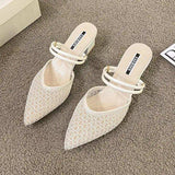 Point Toe Block Heel Sandals - Trendsi - Flyclothing LLC