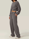 Crisscross Round Neck Top and Drawstring Pants Set - Trendsi - Flyclothing LLC
