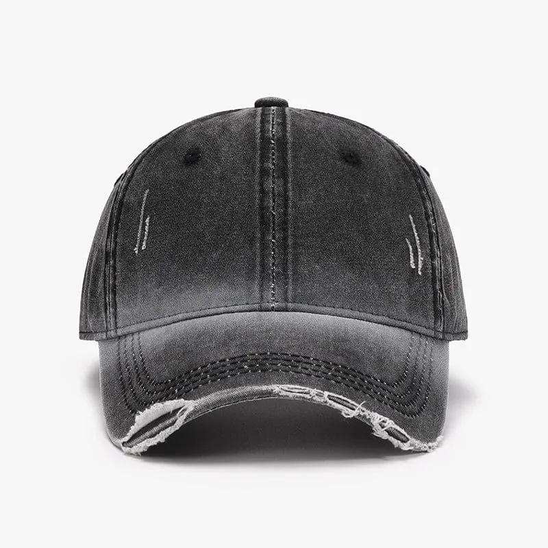 Distressed Washed Adjustable Baseball Cap - Trendsi - Flyclothing LLC