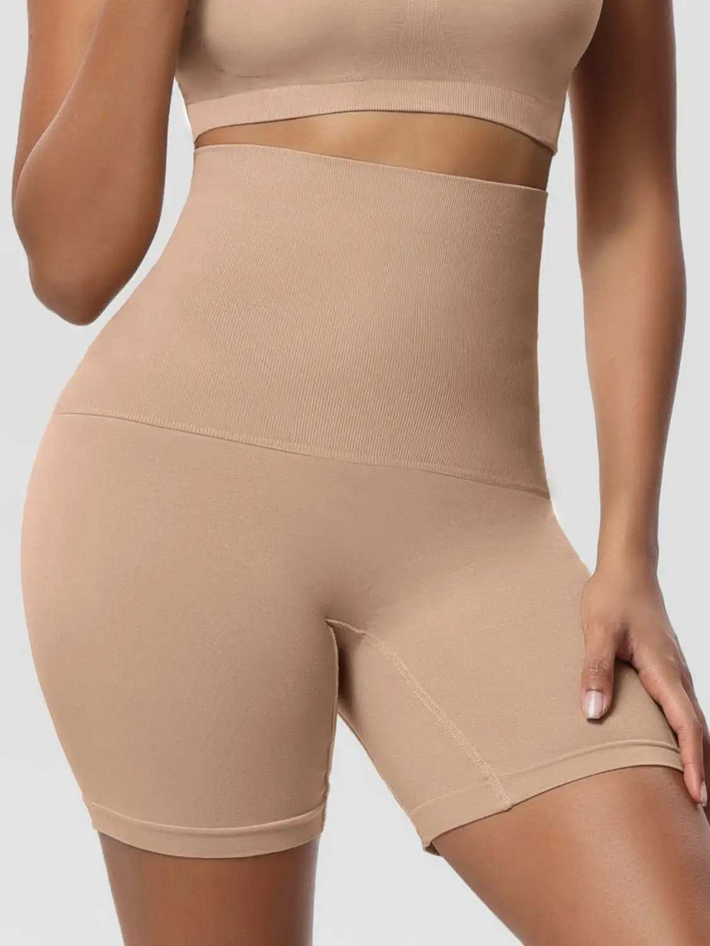 High Waist Shaping Shorts - Trendsi - Flyclothing LLC