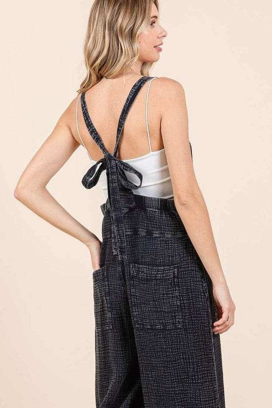 Mittoshop Textured Wide Leg Overalls - Trendsi - Flyclothing LLC