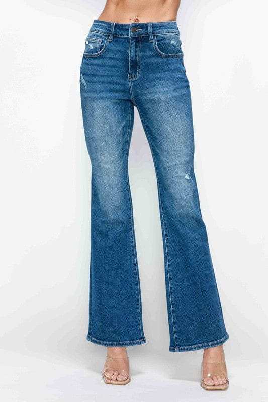 bytos Full Size High Rise Bootcut Jeans with Pockets - Trendsi - Flyclothing LLC