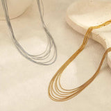 Stainless Steel Multi-Layered Necklace - Trendsi - Flyclothing LLC