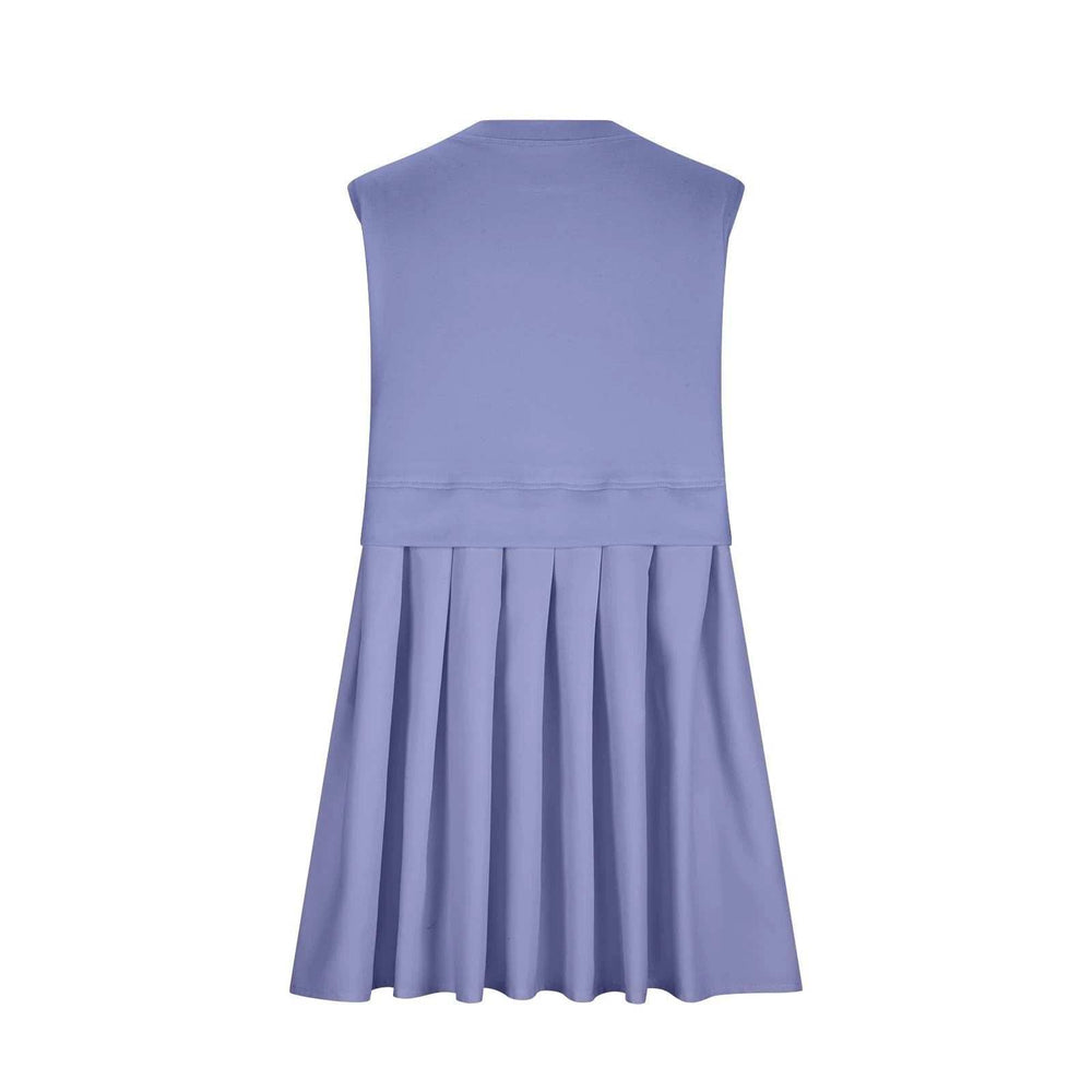 Pleated Round Neck Sleeveless Mini Dress - Trendsi - Flyclothing LLC