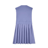 Pleated Round Neck Sleeveless Mini Dress - Trendsi - Flyclothing LLC