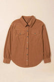 Decorative Pocket Flap Button Up Jacket - Trendsi - Flyclothing LLC