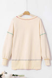 Contrast Stitching Sequin Pumpkin Round Neck Long Sleeve Sweatshirt - Trendsi - Flyclothing LLC