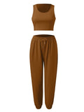 Wide Strap Top and Drawstring Joggers Set - Trendsi - Flyclothing LLC