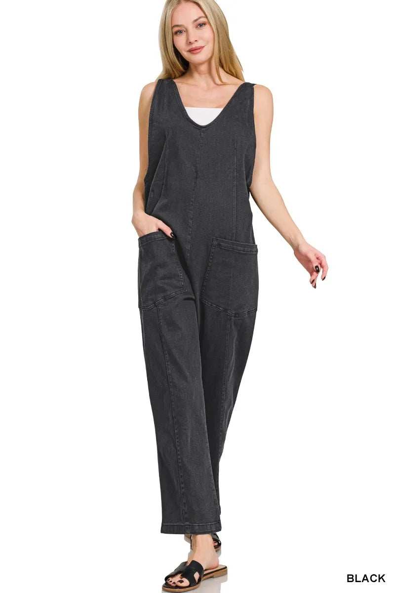 Zenana Casual Adjustable Strap Baggy Jumpsuit with Pocket - Trendsi - Flyclothing LLC