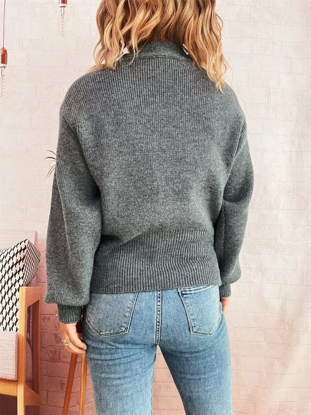 Button Up Long Sleeve Cardigan - Trendsi - Flyclothing LLC