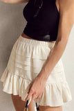 Ruffled Hemline Elastic Waist Mini Skirt - Trendsi - Flyclothing LLC