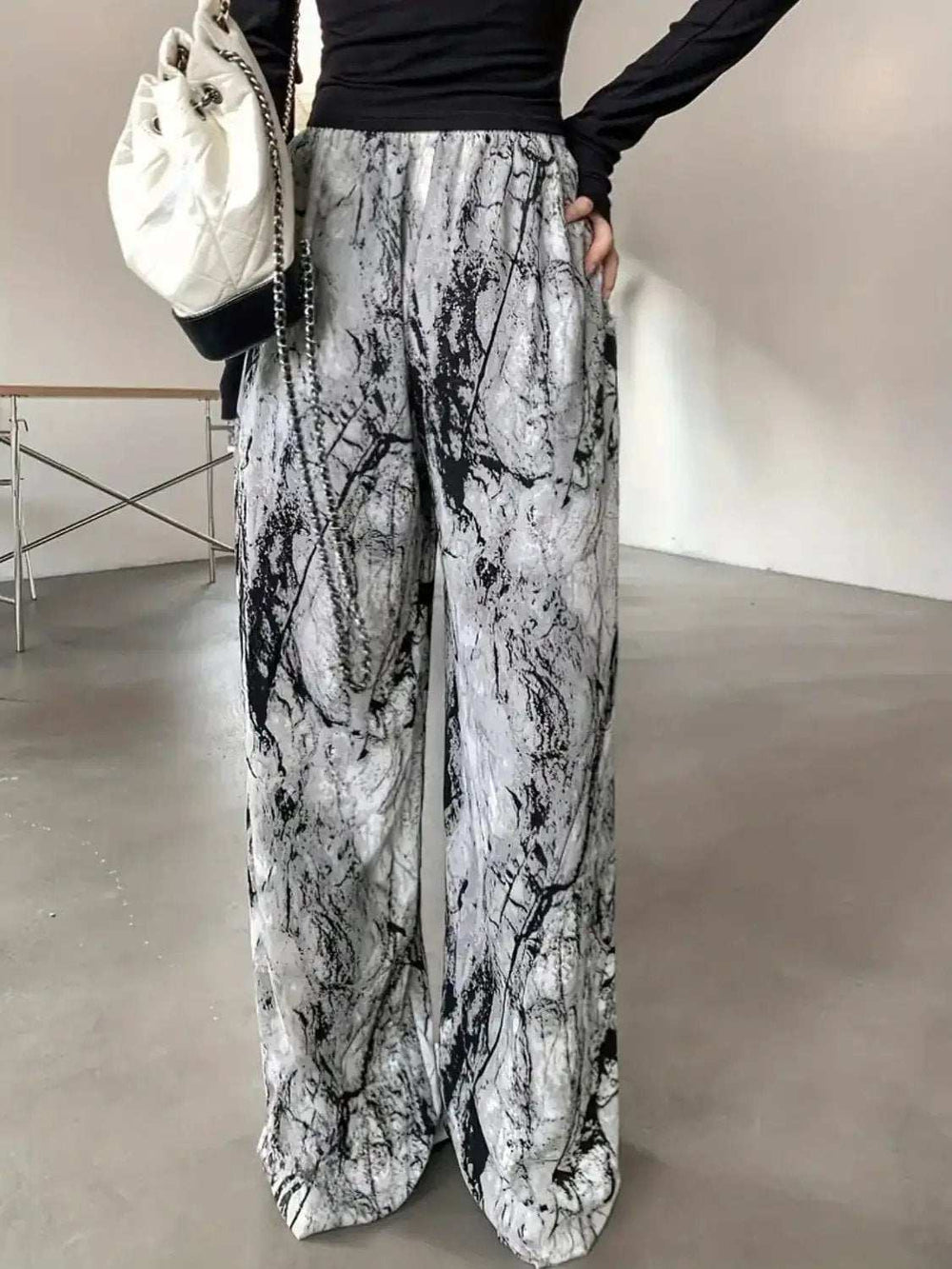 Printed Wide Leg Pants - Trendsi - Flyclothing LLC