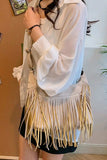 Suede Fringe Adjustable Strap Shoulder Bag - Trendsi - Flyclothing LLC