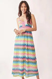 Davi & Dani Multi Color Crochet Lace Midi Dress - Trendsi - Flyclothing LLC