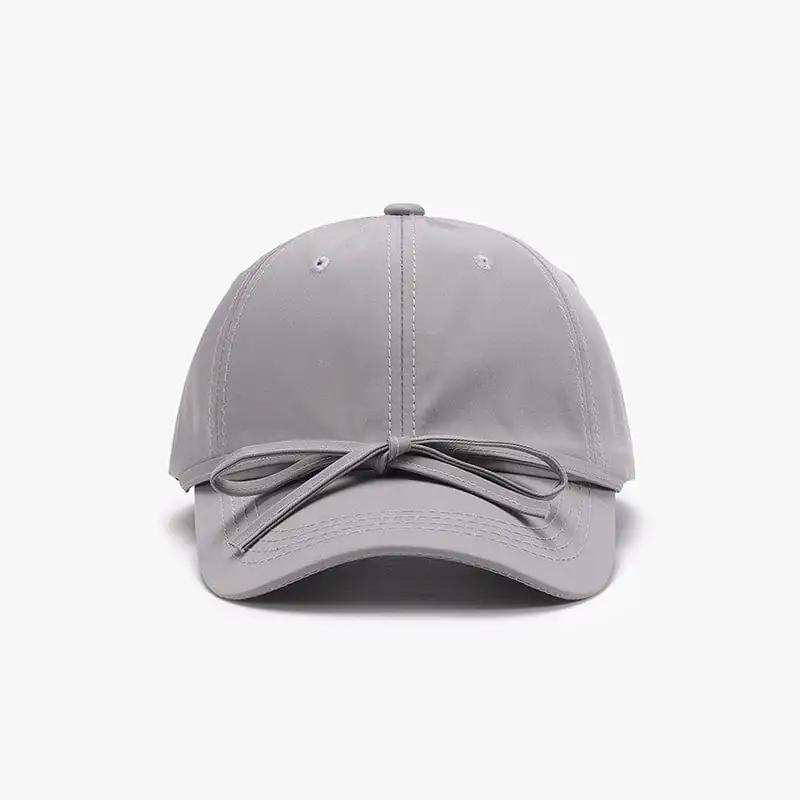 Tied Bow Cotton Baseball Cap - Trendsi - Flyclothing LLC