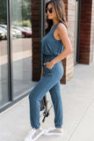 Drawstring Round Neck Sleeveless Jumpsuit - Trendsi - Flyclothing LLC
