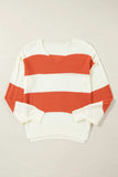 Color Block Dropped Shoulder V-Neck Sweater - Trendsi - Flyclothing LLC
