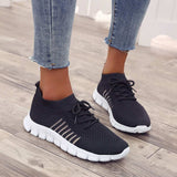 Breathable Mesh Round Toe Lace Up Athletic - Trendsi - Flyclothing LLC