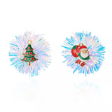 Christmas Asymmetrical Tinsel Ball Earrings - Trendsi - Flyclothing LLC