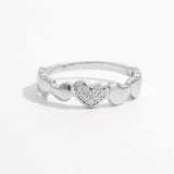 925 Sterling Silver Inlaid Zircon Heart Ring - Trendsi - Flyclothing LLC