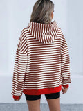 Drawstring Striped Long Sleeve Hoodie - Trendsi - Flyclothing LLC