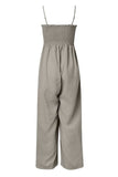 Smocked Spaghetti Strap Wide Leg Jumpsuit - Trendsi - Flyclothing LLC