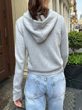 Drawstring Zip Up Long Sleeve Cardigan - Trendsi - Flyclothing LLC