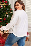 Plus Size Studded Star Round Neck Long Sleeve Blouse - Trendsi - Flyclothing LLC