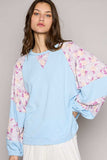POL Round Neck Balloon Floral Long Sleeve Top - Trendsi - Flyclothing LLC
