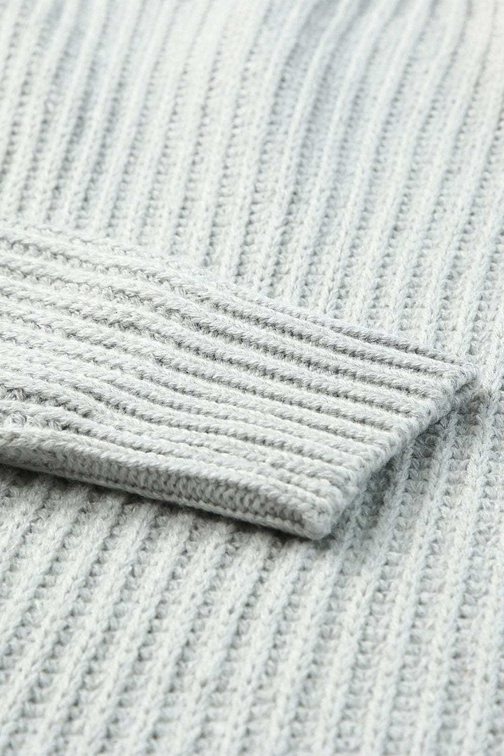 Side Slit Boat Neck Long Sleeve Sweater - Trendsi - Flyclothing LLC