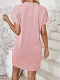 Round Neck Short Sleeve Mini Dress - Trendsi - Flyclothing LLC