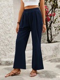 Elastic Waist Wide Leg Pants - Trendsi - Flyclothing LLC