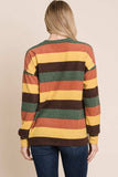 BOMBOM Multi-Color Striped Knit Top - Trendsi - Flyclothing LLC