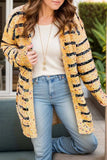 Striped Open Front Long Sleeve Cardigan - Trendsi - Flyclothing LLC